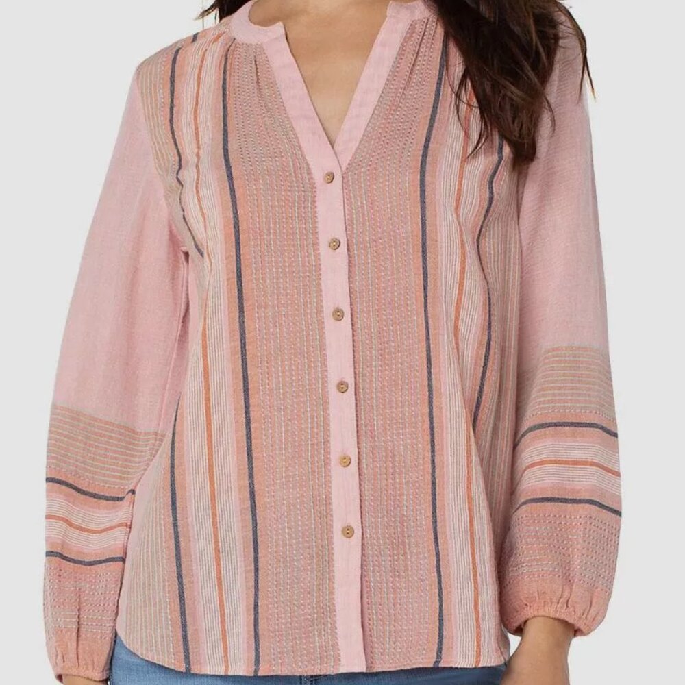 NWT  Liverpool Pink Striped Shirt